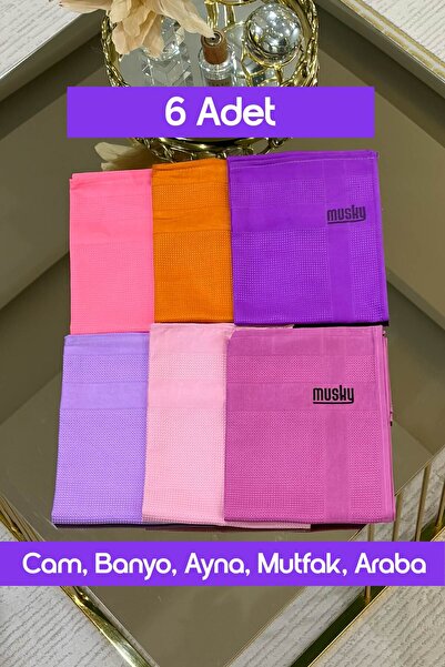 MUSKY 6'lı Mikrofiber Temizlik Bezi | Sihirli Bez | 6'lı Paket | Cam,Vitrin,M...