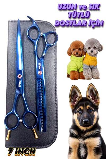 xolo Evcil Hayvan Tıraş Seti Uzun ve Sık Tüylü Dostlar Pet Kuaför Makas Seti Çantalı