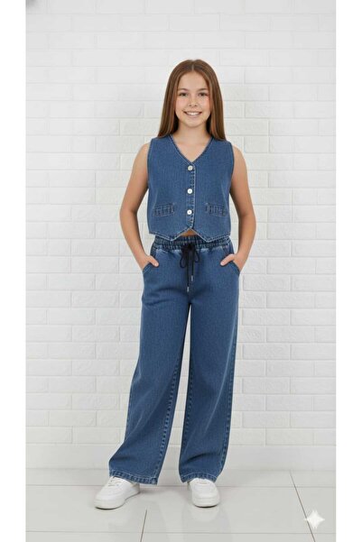 EFSACE Denim Vest Pants Teenage Girl Set 6.16 Years Old