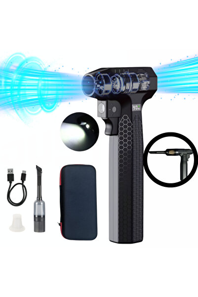 JUSTNET ® Suflanta Aer Portabila 4 in 1, Aspiratie, LED, Powerbank 10000mAh, 900g, Brushless