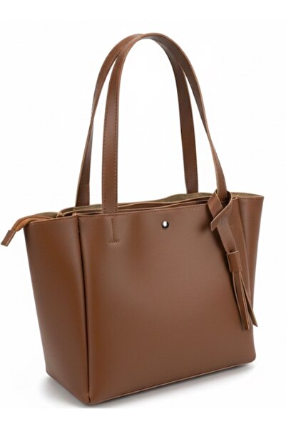 Madame Three-Compartment Women's Handbag Quality Faux Leather Shopper