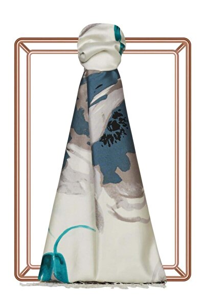 ipekevi 6422 Wild Rose Patterned Silk Shawl