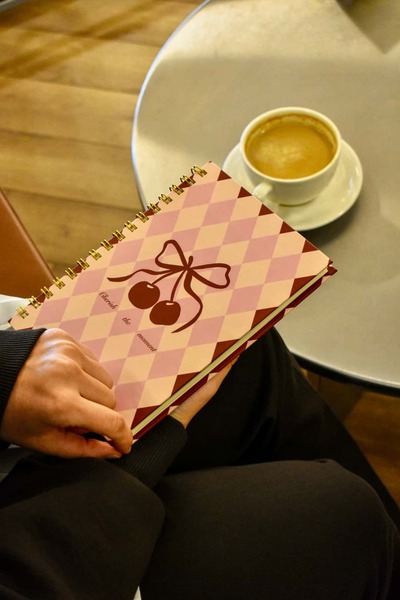 Paper Lab Studio Paper Lab Pink & Red Plaid Spiral Lined Notebook (A5)