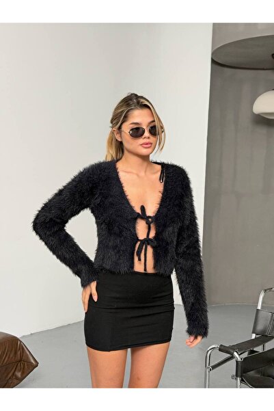KECHİ WOMAN Bearded Knitted Cardigan