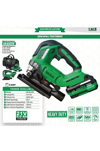 Hais HaisPro Akülü Dekupaj Testeresi RB-DK185 Çift Akülü