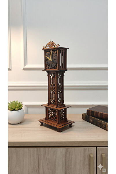 HDF Kişiye Özel İsim Yazılı Masif Ahşap Masa Saati - Lazer Kesim Dekoratif He...