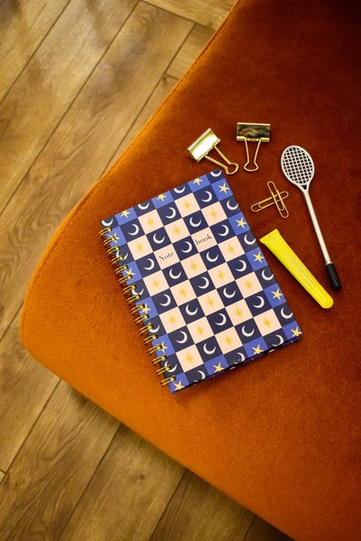 Paper Lab Studio Paper Lab Moon and Star Aesthetic Spiral Notebook (A5)