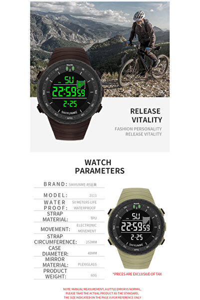 shiyunmei Men's sports digital watch, with a stylish appearance, is an ideal gift for family and friends