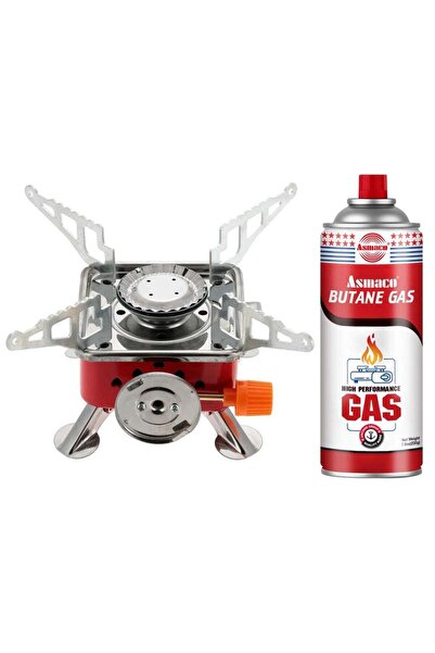 Asmaco Portable Stainless Steel Windproof Butane Camping Gas Stove