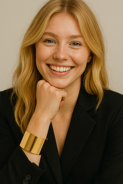 COCOSH TAKI سوار نسائي ذو مشبك ذهبي اللون - تصميم معدني أنيق وبسيط