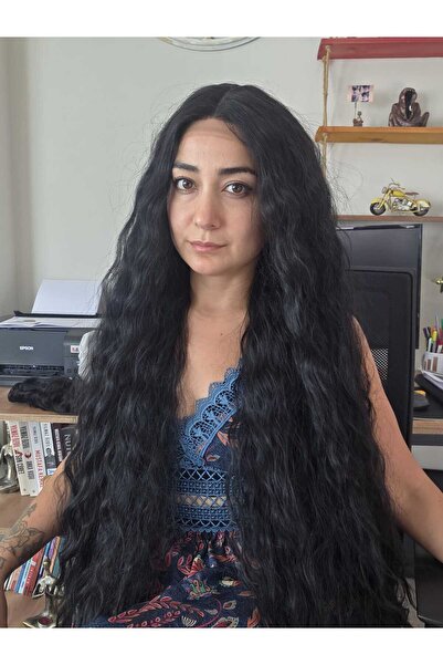Perukçu Alev UZUN GERÇEK SAÇ DOKUSUNDA SENTETİK TÜL PERUK 24 NO