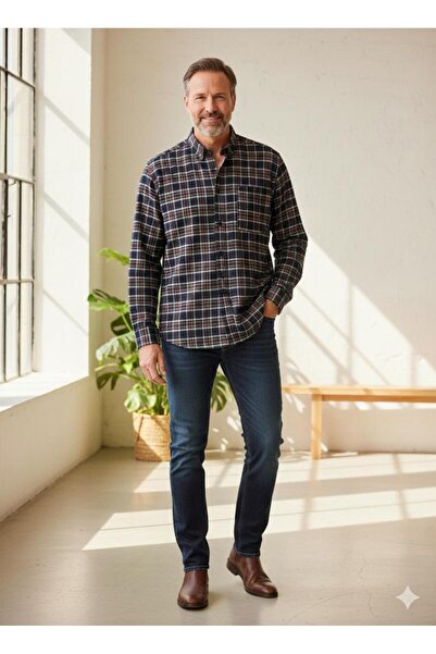 ALBERTO MALDİNİ Classic Single Pocket Wool Dad Shirt