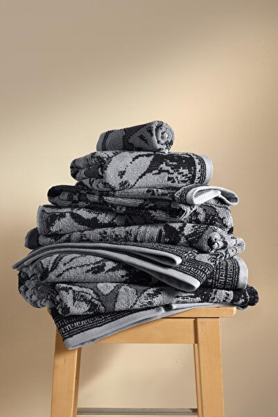 Cherx Caressa Фарбована нитка 2-х комплект рушників для ванної кімнати Антрацит 76x150