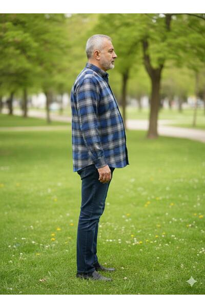 ALBERTO MALDİNİ Classic Single Pocket Wool Dad Shirt