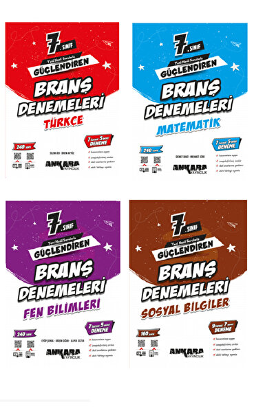 Günay Yayınları Ankara Yayınları 7. Sınıf Türkçe+Matematik+Fen+Sosyal Branş D...
