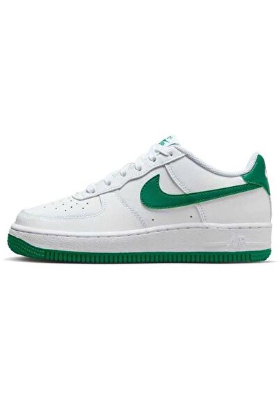 Nike Air Force 1 Af1 Gs Leather Unisex Sneaker Green Swoosh Genuine Leather Casual Sports Shoes White a