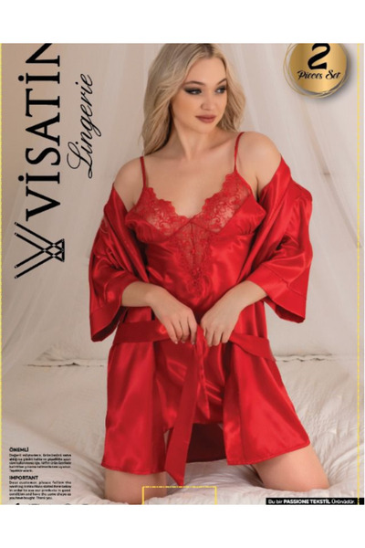 VİSATİN Satin Belted Mini Dress with Lace - Stylish & Comfortable, Suitable for Dowry