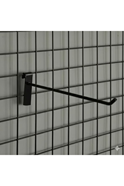 MURAT RAF Adet Tel Pano Kancası-Aksesuar Kancası 20cm Siyah 50'Lİ