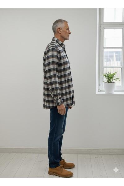 ALBERTO MALDİNİ Classic Single Pocket Wool Dad Shirt