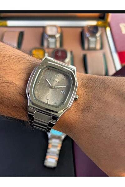 catera Limited-time offer: Men's stainless steel watches, silver case, gray and silver dial, sky blue dial, Arabic numerals