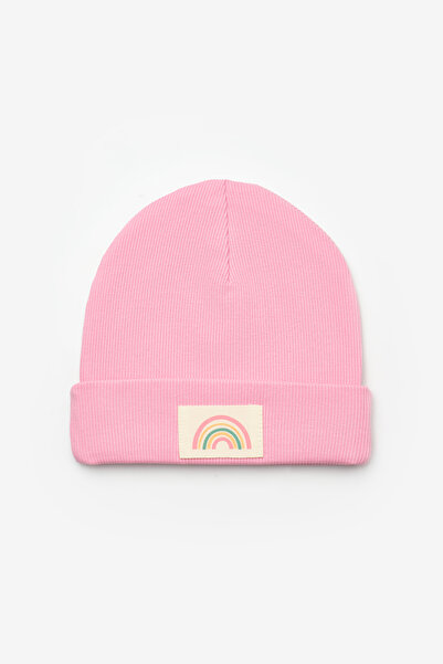 Le Mabelle Pembe Gökkuşağı Mottolu Çocuk Bere