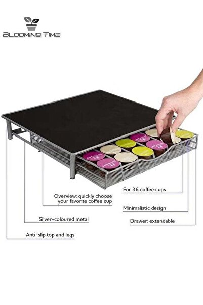 BLOOMING TIME Drawer-Type Coffee Capsule Storage Rack, Can Store Up To 36