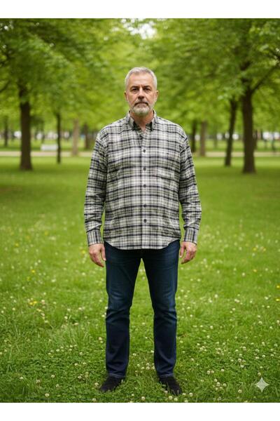 ALBERTO MALDİNİ Classic Single Pocket Wool Dad Shirt