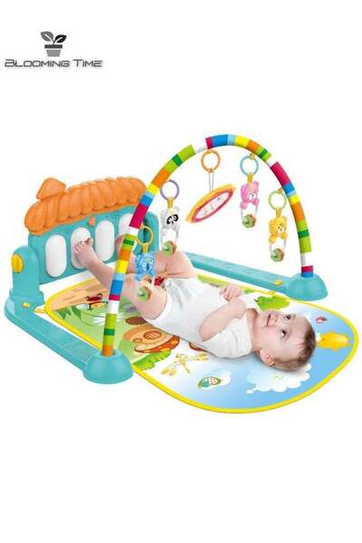 BLOOMING TIME إطار لياقة الطفل، دواسة البيانو، لعبة الأطفال، موسيقى الطفل، حصيرة الزحف، جهاز اللياقة البدنية 0