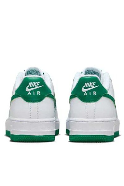 Nike Air Force 1 Af1 Gs Leather Unisex Sneaker Green Swoosh Genuine Leather Casual Sports Shoes White a