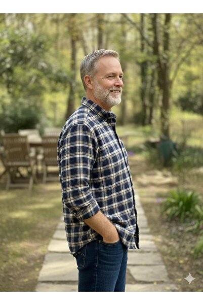 ALBERTO MALDİNİ Classic Single Pocket Wool Dad Shirt