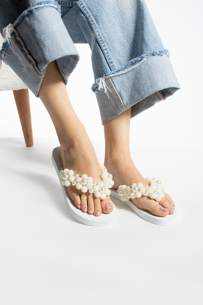 E evalupe Papuci de damă Susan Special Design Stoned Floral Flip Flops