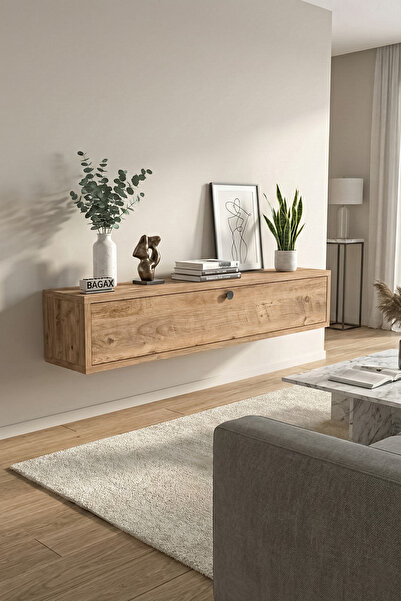 BAGAX Tek Kapaklı Modern Dresuar Antre Hol Dekoratif Dresuar Mobilya 100 CM