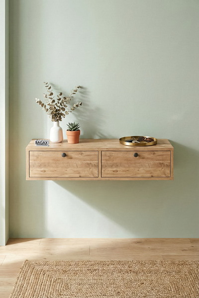 BAGAX Çift Kapaklı Modern Dresuar Antre Hol Dekoratif Dresuar Mobilya 90 CM