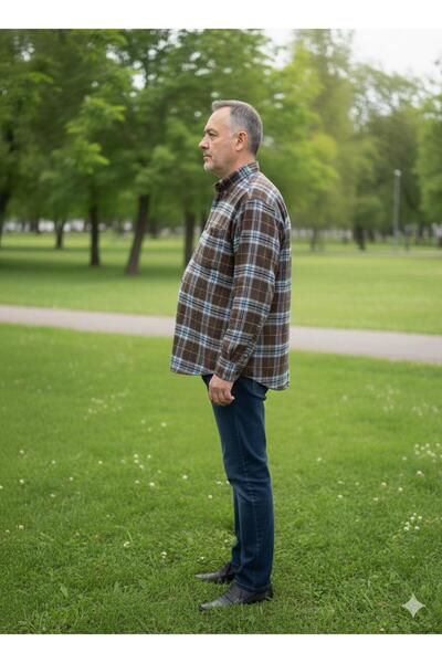 ALBERTO MALDİNİ Classic Single Pocket Wool Dad Shirt