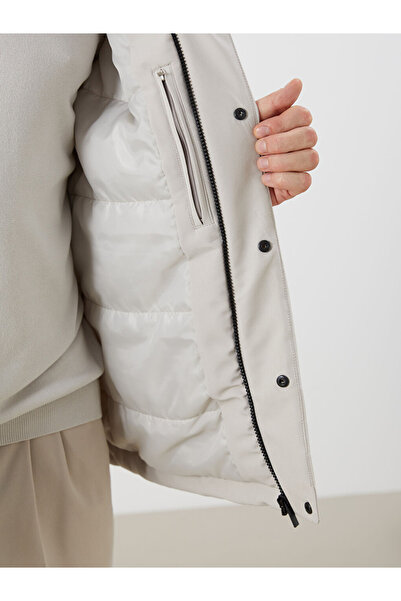 LC Waikiki Vision Beige Standard Fit Hooded Men's Coat