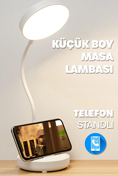 Venenon Şarjlı Masa Lambası Küçük Parlaklık Ayarlı Telefon Tutuculu Ders Çalı...