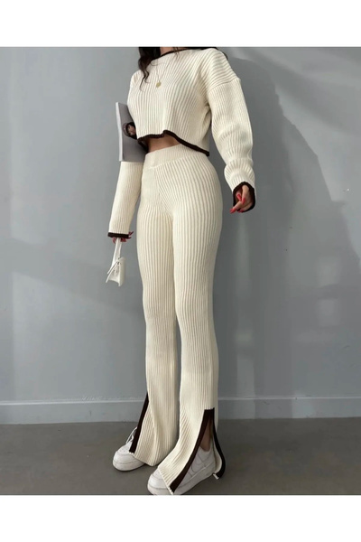 Modayıldızlar Milano Beige Brown Leg Detail Morris Knitwear Set 2026