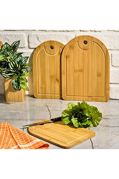 Peren Collection 3'lü Bambu Kesme Tahtası Seti - Kahverengi