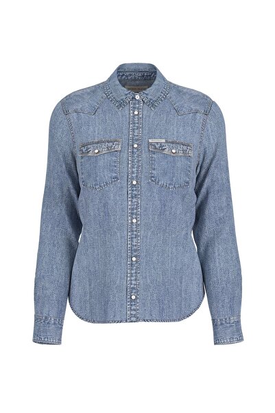 Guess Jeans Slim Ls Denim Kadın Gömlek