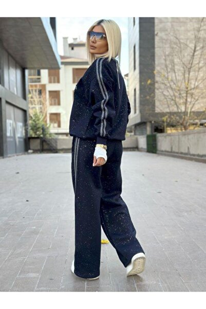 Kokoşum Butik 5786 Σετ Κεντημένο με Στραγγισμένο Χρυσό Μπλε Ναυτικό