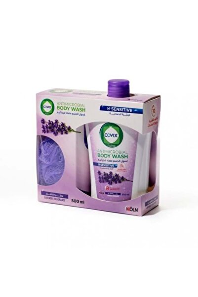 COVIX CARE غسول الجسم المضاد للبكتيريا باللافندر مع الليفة - 500 مل