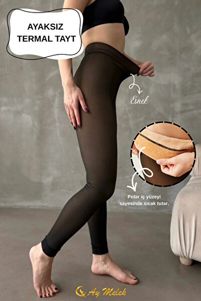 AYMELEK Γυναικείο θερμικό καλσόν βελούδινο καλσόν χειμερινό με χοντρό φλις εσ...