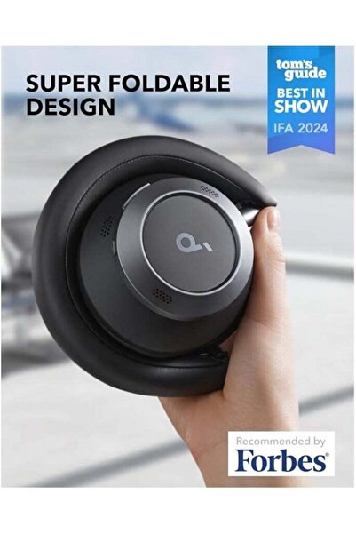 Soundcore Space One Pro by Anker Adaptive ANC Headphones, Foldable, 60H, LDAC - Black