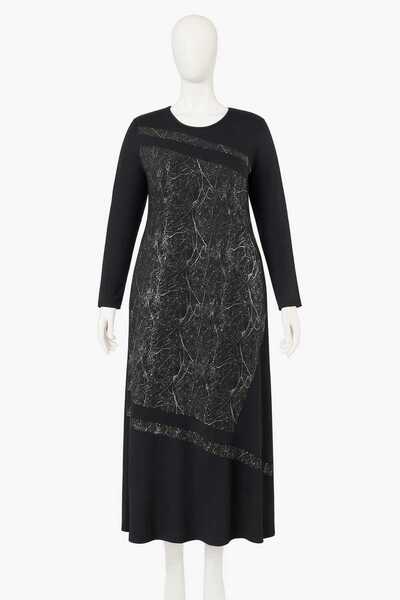 wear on Luxury Plus Size Crystal Fabric Long Sleeve Dress