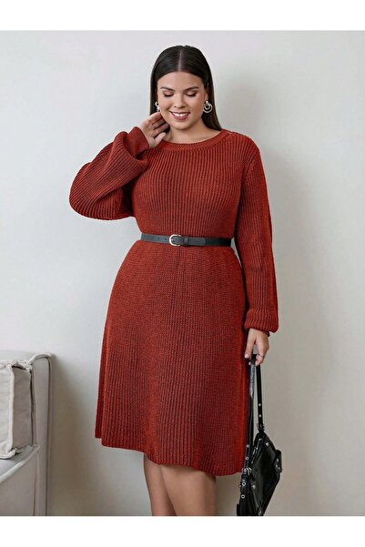 Valeria Butik Tricotaj Rochie cu mânecă lungă Fit croială