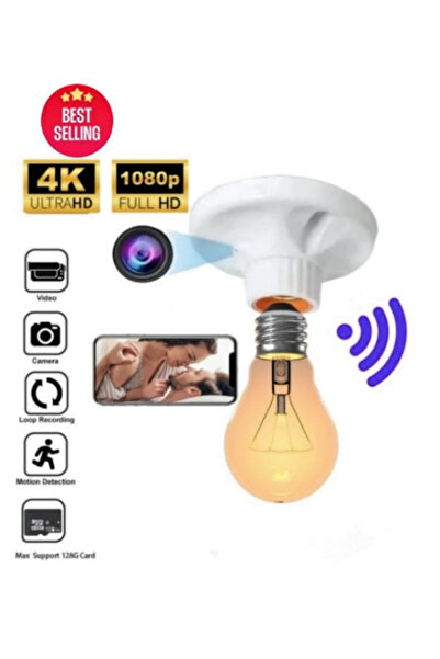 Electronic SPY 1080P Mini Lamp Base Camera – Night Vision, Loop Record for Warehouse Loading Area