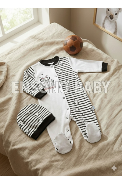 ENSONO تونك كارتال أبيض وأسود للأطفال من 3 إلى 6 أشهر