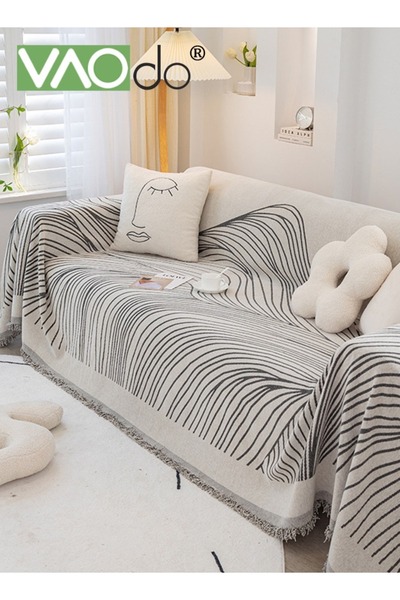 VAODO 2 Seat Chenille Sofa Slipcover Soft Four Seasons Universal Sofa Slipcov...