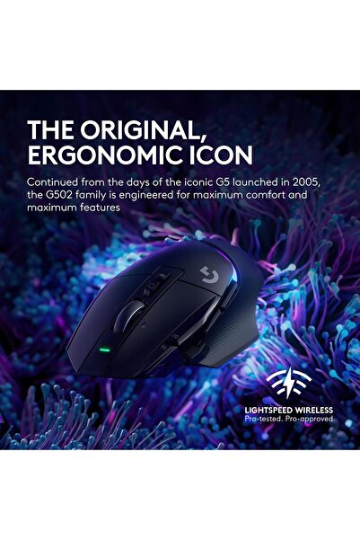 Logitech G Logitech G502 X Plus Wireless Gaming Mouse - Lightspeed, LIGHTFORCE, HERO 25K, RGB - Black