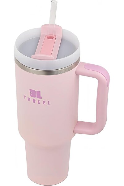 Generic 3L 1.18L Tumbler Stainless Steel Vacuum Insulated Bottle, Coffee Tumbler with Lid & Straw (Pink)